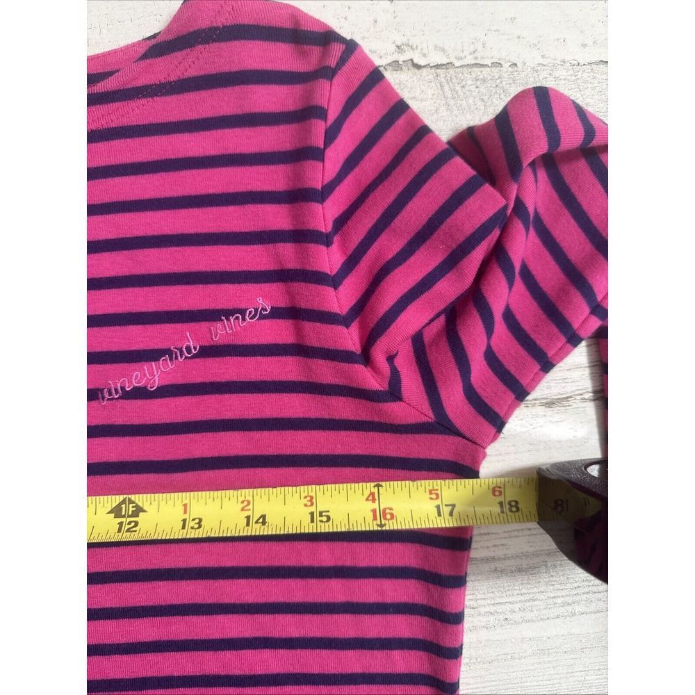 Women's Vineyard Vines Size S‎ Pink & Navy Blue Stripes Long Sleeve Top - Picture 7 of 9